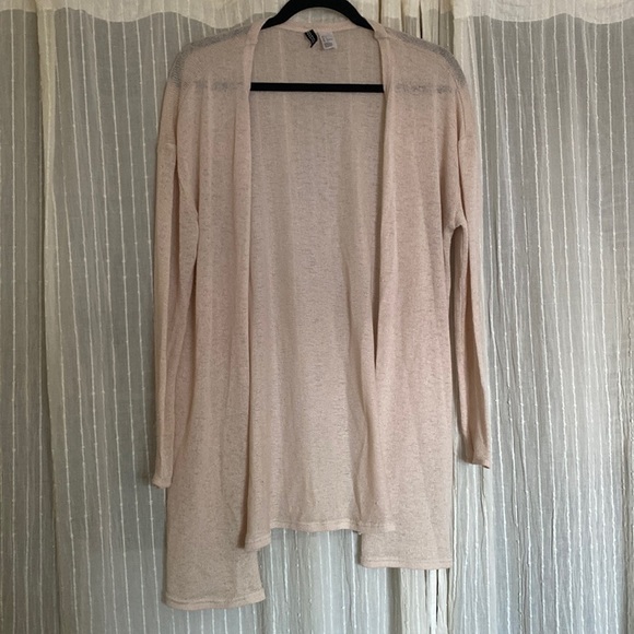 H&M Light Pink Long Cardigan, Size L - Picture 1 of 6